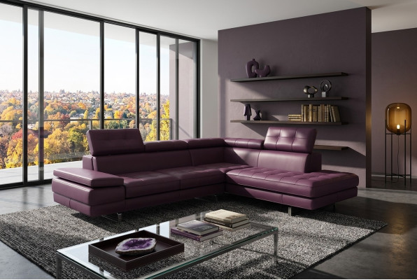 Pohovka z kůže Rozkládací sedací souprava ve tvaru L Design Moderní gauč 5057