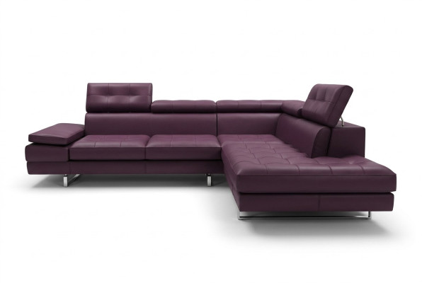 Pohovka z kůže Rozkládací sedací souprava ve tvaru L Design Moderní gauč 5057