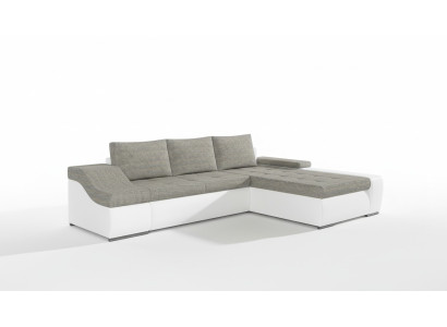 Moderne Ecksofa Ontario Bettfunktion Wohnzimmer Couch Textil Sofas Schlaf