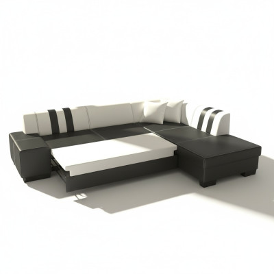 Klassisch Design Ecksofa Porto II Bettfunktion Couch Textil Sofas Schlaf Sofa