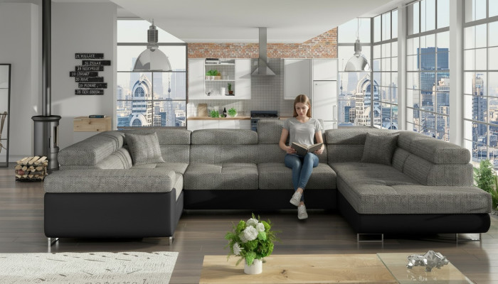 Design Ecksofa Schlafsofa Bettfunktion Couch Leder Polster Textil Sofas Neu 5625