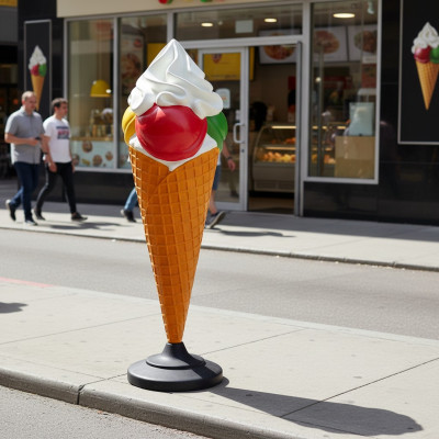 Design Eis Eisdiele Ständer Figur Statue Skulptur Figuren Skulpturen Dekoration