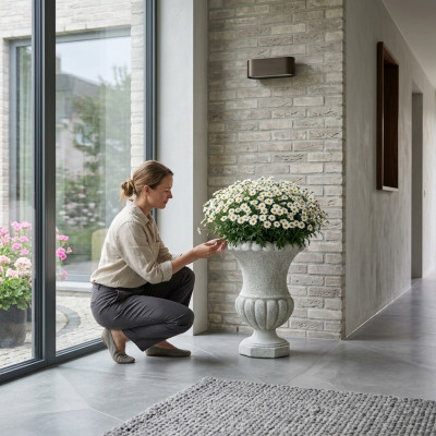 Blumenkübel Gefäss Pflanz Kübel Dekoration Figur Blumentöpfe Garten