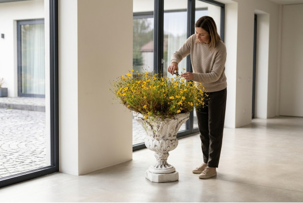 Blumenkübel Natur Pflanz Kübel Dekoration Figur Vasen Blumentöpfe Garten