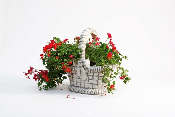 Figur Blumenkübel Pflanz Kübel Dekoration Weiß Figur Blumentöpfe Garten