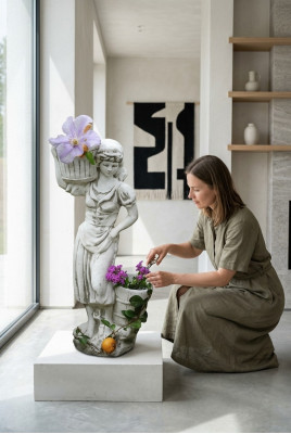 Blumenkübel Pflanz Natur Kübel Dekoration Figur Garten Vasen Blumentöpfe
