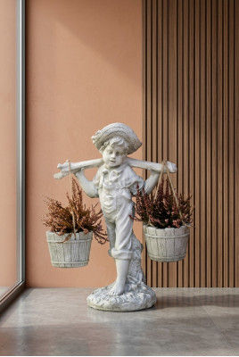 Figur Weiß Blumenkübel Pflanz Kübel Dekoration Figur Blumentöpfe Garten