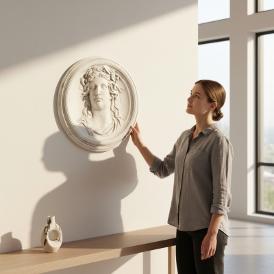 Wand Relief Tafel Bilder Bild Antik Stil Römische 3D Wand Dekoration