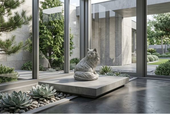 Garten Dekoration Katze Statue Skulptur Figuren Skulpturen Design