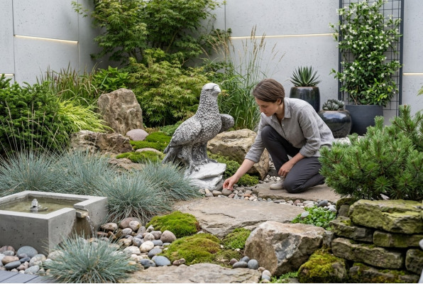 Garten Dekoration Adler Statue Skulptur Figuren Skulpturen Designer