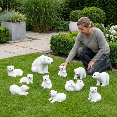 Eisbär Figur Statue Bär Garten Dekoration Figuren Statuen deko Figur