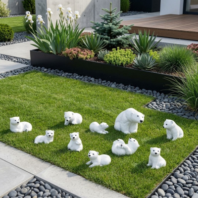 Eisbär Figur 18cm Statue Bär Garten Dekoration Figuren Statuen deko