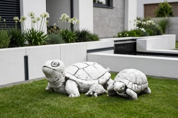 Garten Dekoration Schildkröte Terrasse Stein Figuren Figur Deko Statue