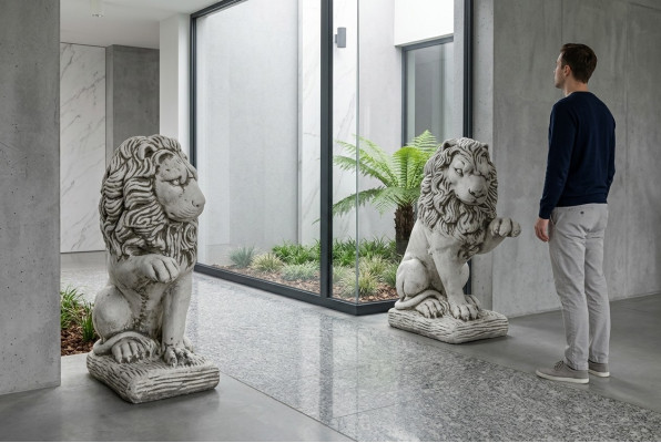 Garten Dekoration Löwe Statue Skulptur Figuren Skulpturen Natur Designer