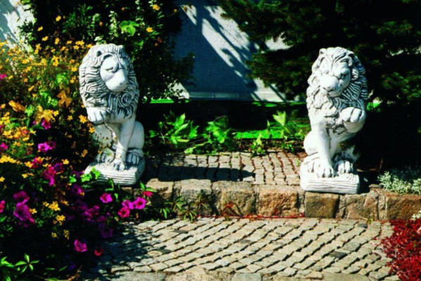 Garten Dekoration Löwe Statue Skulptur Figuren Skulpturen Natur Designer