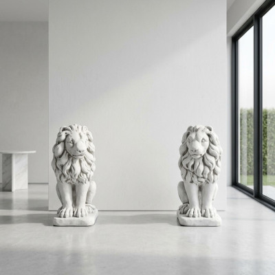 Garten Dekoration Löwe Statue Skulptur Figuren Natur Skulpturen Designer