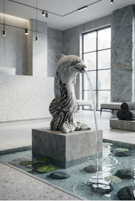 Garten Deko Delphin Statue Skulptur Figuren Skulpturen Designer