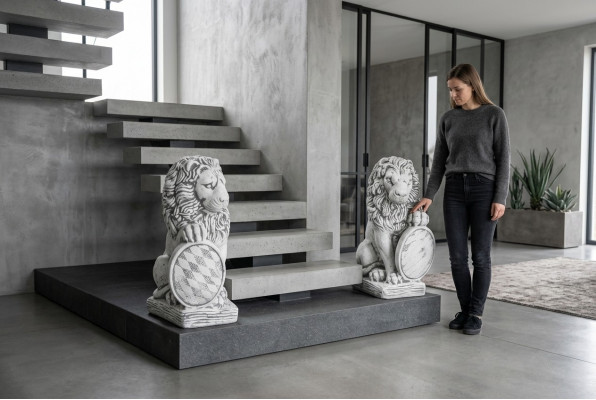 Garten Dekoration Löwe Statue Natur Skulptur Figuren Skulpturen Designer
