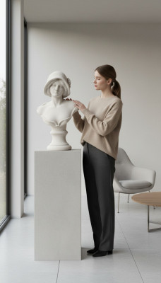 Büste Frau Antik Stil Altertum 40cm Stein Figur Skulptur Skulpturen