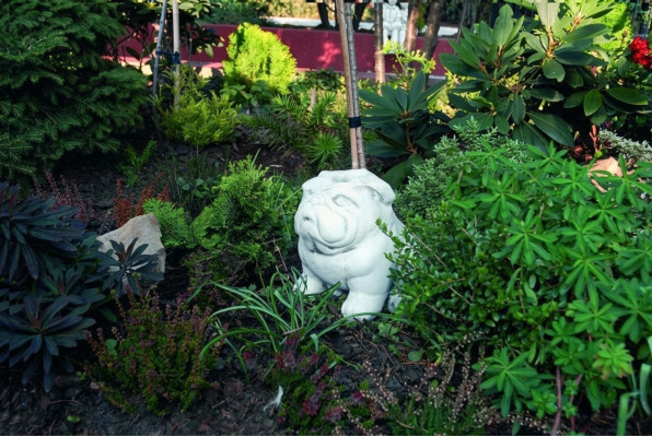 Garten Dekoration Hund Terrasse Stein Figuren Dekorative Figur Weiß Statue