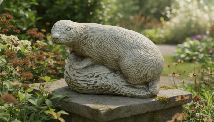 Garten Dekoration Frettchen Terrasse Stein Figuren Figur Statue