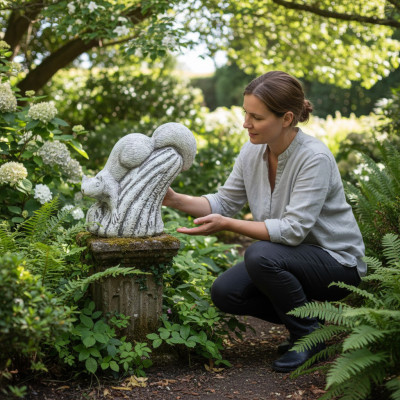 Garten Dekoration Eichhörnchen Terrasse Stein Deko Figuren Figur Statue