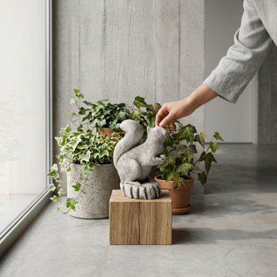 Zahradní dekorace Veverka Dekorace Terasa Kamenné Figurky Socha Statueta