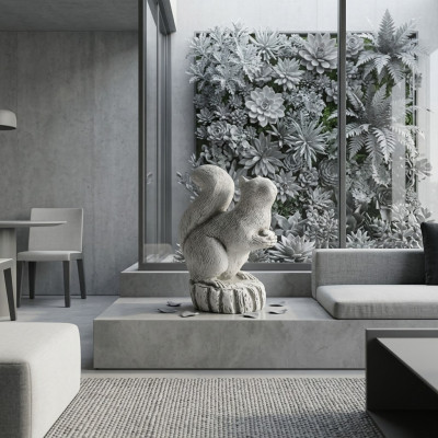 Zahradní dekorace Veverka Dekorace Terasa Kamenné Figurky Socha Statueta