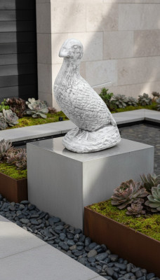 Garten Dekoration Ente Terrasse Stein Figuren Figur Statue Deko Skulptur