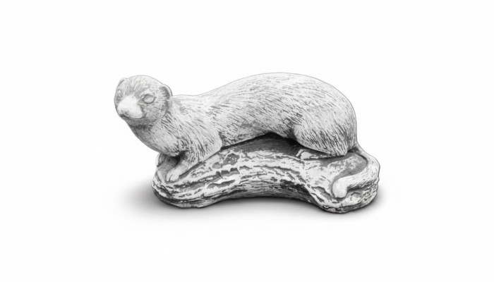 Garten Dekoration Frettchen Terrasse Stein Figuren Weiß Figur Natur Statue