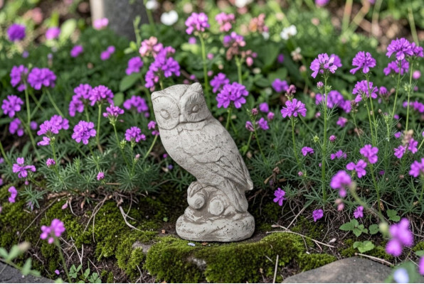 Garten Dekoration Eule Terrasse Stein Natur Figuren Figur Dekorative Statue
