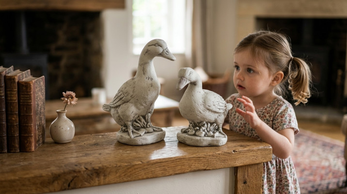 Garten Dekoration Ente Terrasse Stein Figuren Deko Figur Statue Skulptur