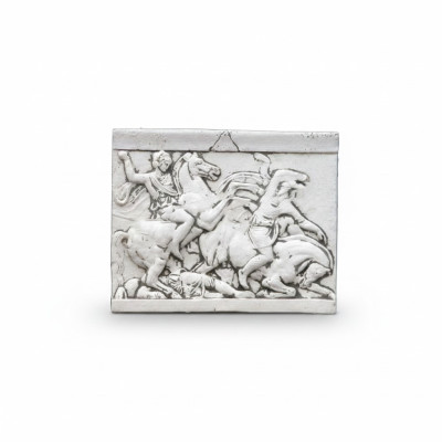 Relief Alexander der Große Pferd Wandrelief Wand Bild Bilder Stein