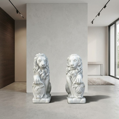 Löwe Gartenfigur Terrassen Garten Skulptur Dekorative Figuren Skulpturen