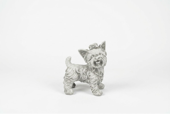 Garten Dekoration Hund Weiß Terrasse Stein Figuren Dekorative Statue Figur