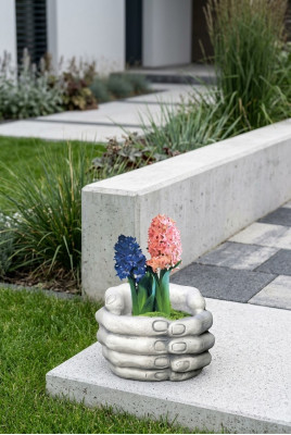 Design květináče Top Planz Kübel Gefäß Töpfe Figur Dekor Hände Skulptur