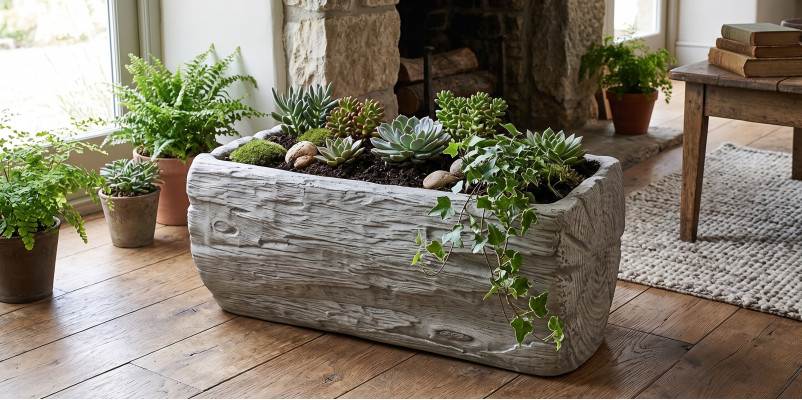 Blumentöpfe Kasten Topf Dekorative Blumen Töpfe XXL Beton Garten Terrasse