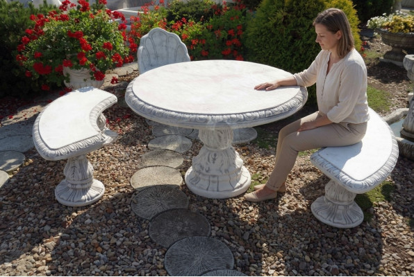 Antik Ritter Stil Tisch Garten Tische Stein Dekoration Rund Möbel