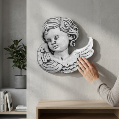 Grabschmuck Grab Stein Dekoration Engel Figur Skulptur Natur Weiß Gott