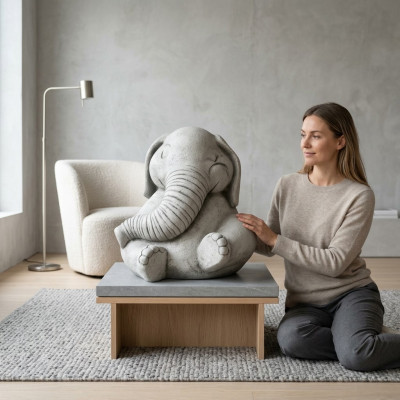 Design Figure Elephant Sculpture Figures Sculptures Statues White Cartoon Statue  Navrhnout sochu slona Sochy Sochy Sochy Bílá Karikatura Socha