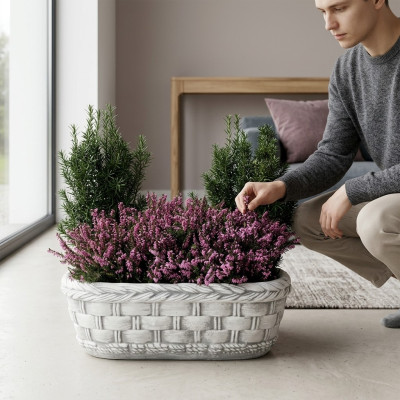 Blumenkübel Pflanz Natur Kübel Dekoration Garten Vasen Blumentöpfe Figur