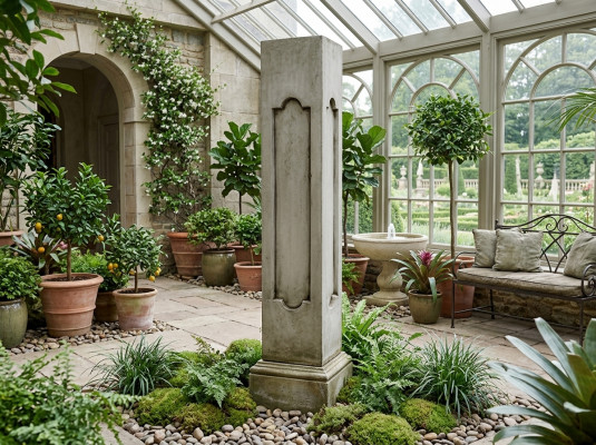 Säulen Statue Sockel Kopf Abdeckung Säule Antik Stil Garten Statue