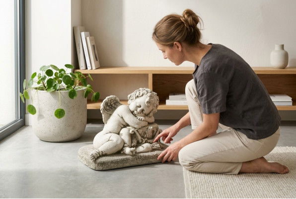 Engel Kinder Skulptur Design Figur Statue Garten Figuren Statuen