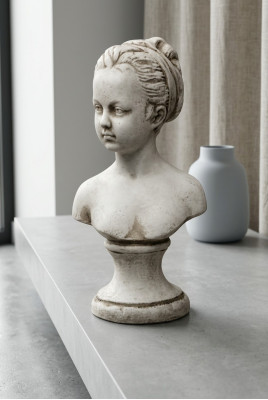 Frau Büste Skulptur Design Figur Statue Garten Figuren Statuen