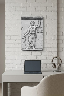 Wandrelief Relief Wandbild Bild Bilder Justizia Dekor Gerechtigkeit Gemälde