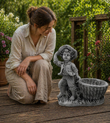Blumenkübel Pflanz Natur Kübel Dekoration Garten Blumentöpfe Vasen Figur