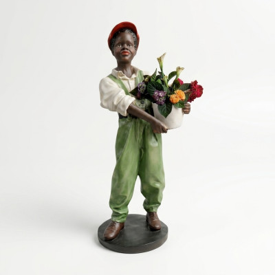 Design Blumenhändler Figur Statue Skulptur Figuren Skulpturen Dekoration 7059