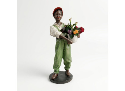 Design Blumenhändler Figur Statue Skulptur Figuren Skulpturen Dekoration 7059