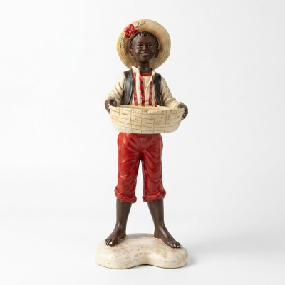 Design Junge mit Korb Figur Statue Skulptur Figuren Skulpturen Dekoration 7087