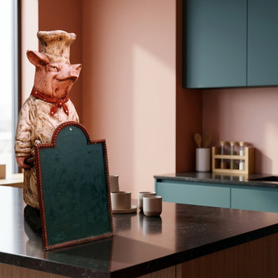 Restaurant Ständer Tafel Steak Figur Statue Skulptur Figuren Skulpturen Gastro